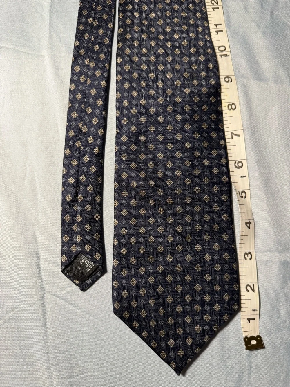 Andrew Fezza New York Navy Geometric Pattern Tie